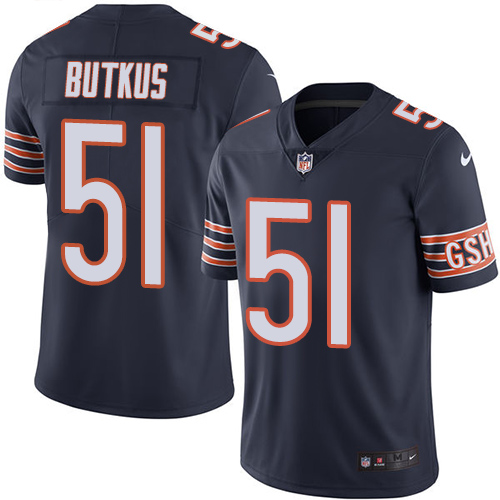 Men's Limited Dick Butkus Nike Jersey Navy Blue - #51 Rush NFL Chicago Bears